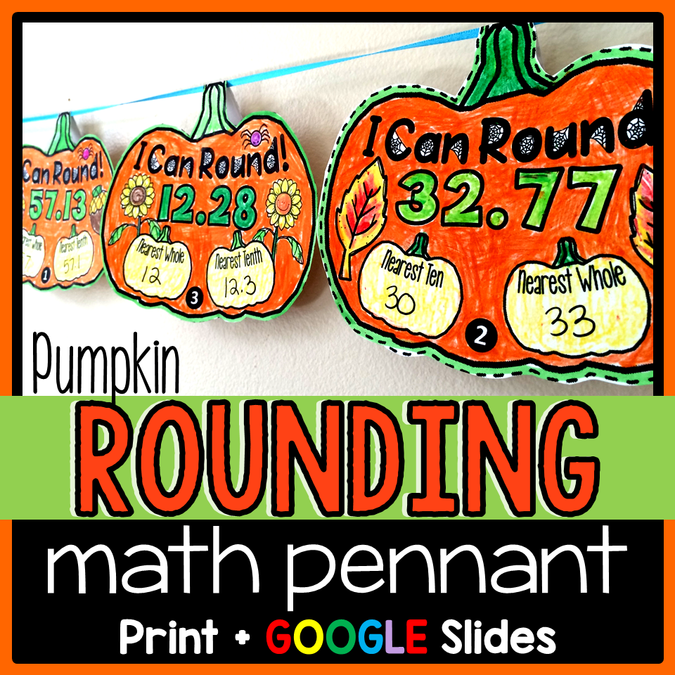 Pumpkin Rounding Decimals Fall Place Value Math Pennant
