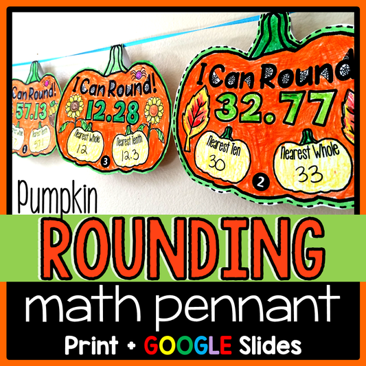 Pumpkin Rounding Decimals Fall Place Value Math Pennant