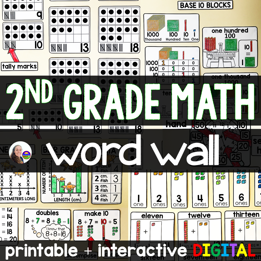 2nd Grade Math Vocabulary Word Wall – Scaffolded Math Shop