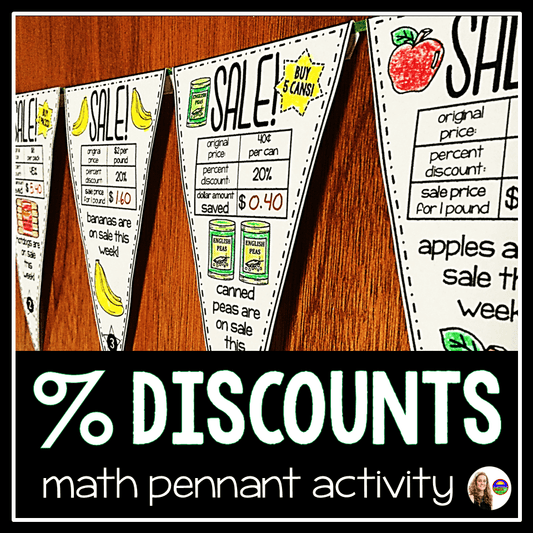 Percent Discounts Grocery Shopping Math Pennant Activity