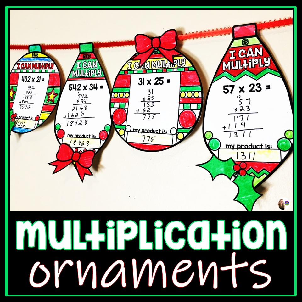Christmas Multiplication Ornaments Winter Holiday Math Activity