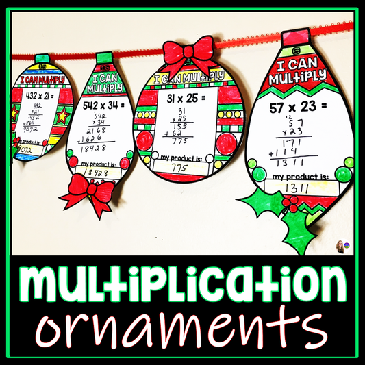 Christmas Multiplication Ornaments Winter Holiday Math Activity