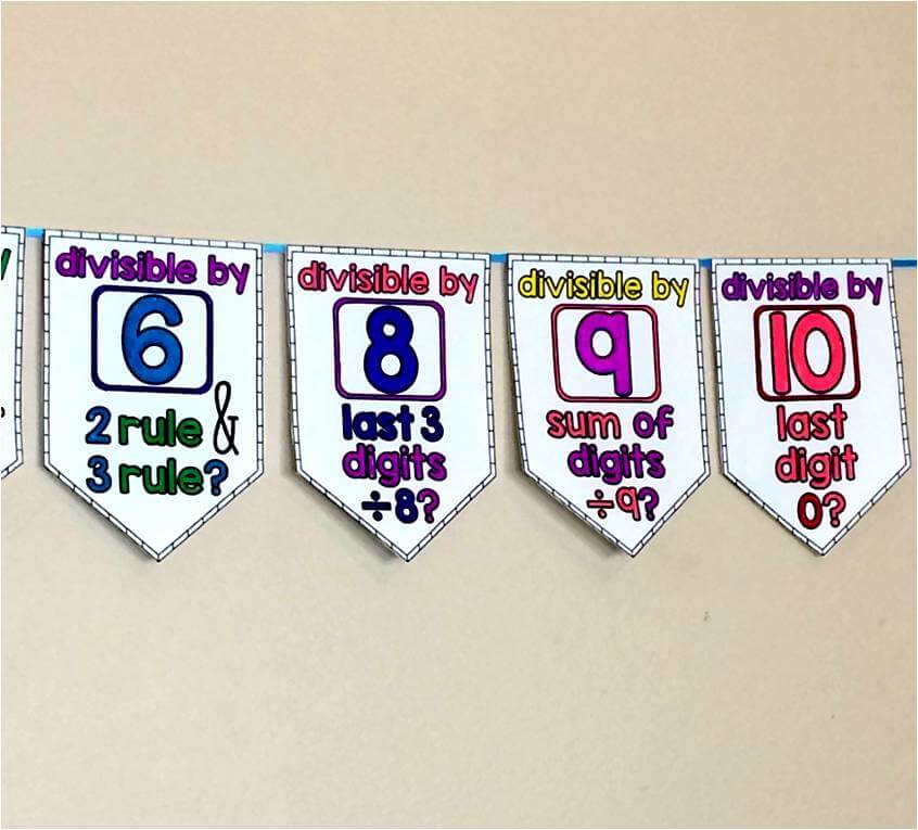 Divisibility Rules Math Pennant