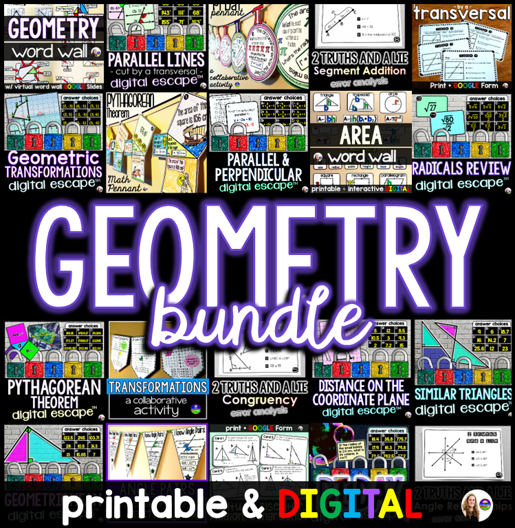 High School Geometry Activities Growing Bundle
