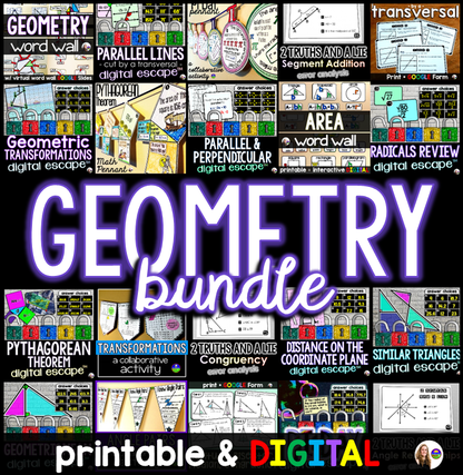 High School Geometry Activities Growing Bundle