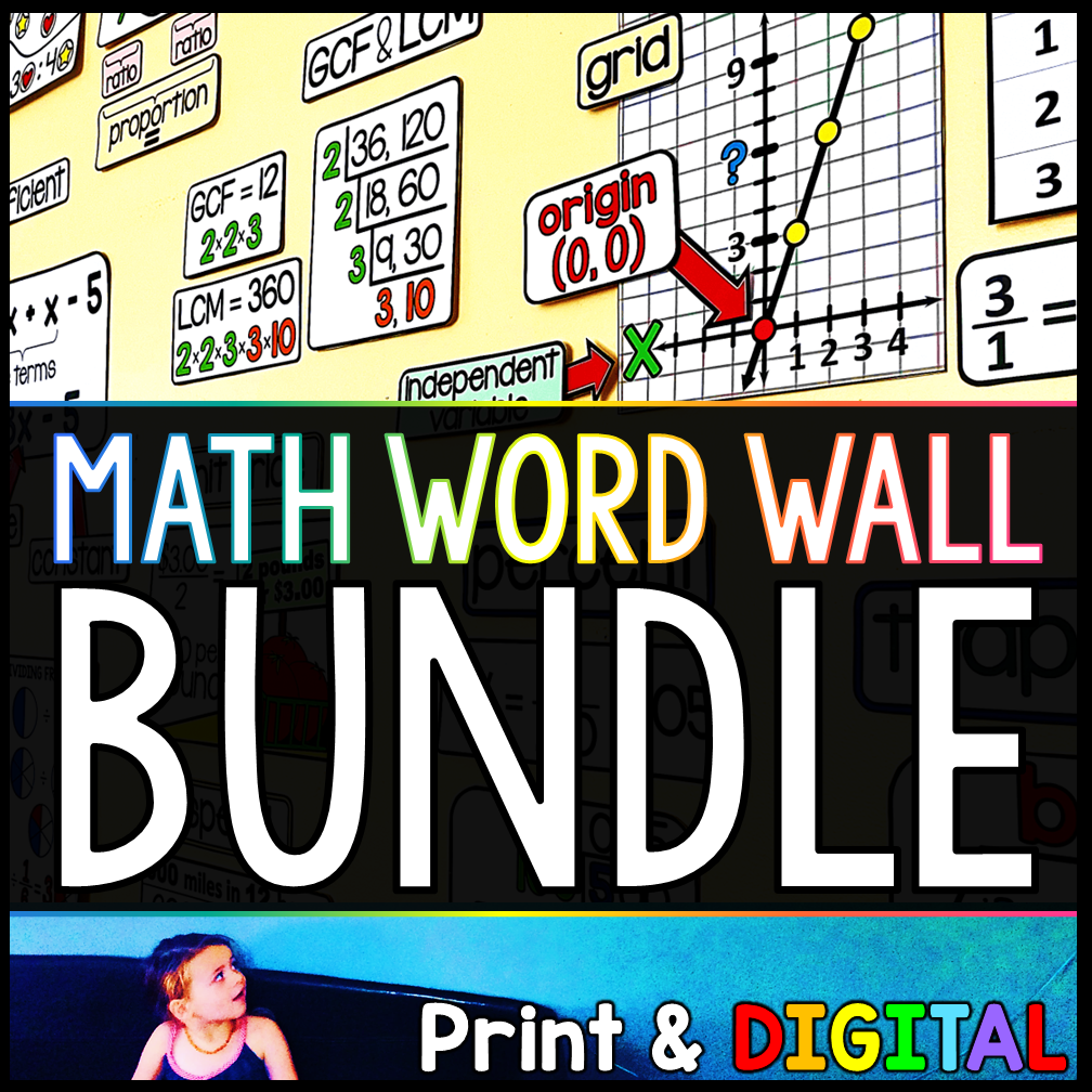 Math Vocabulary Word Wall Bundle