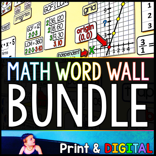 Math Vocabulary Word Wall Bundle