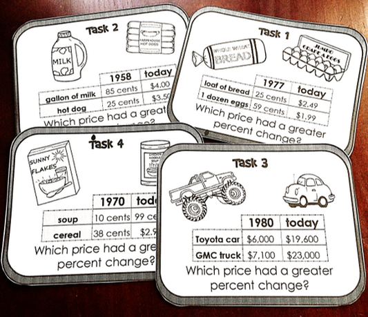 Percent of Change Task Cards Activity