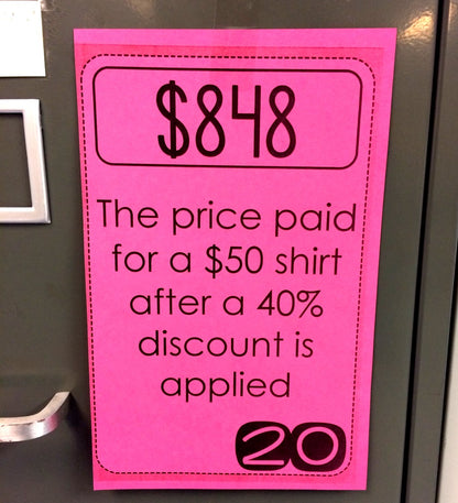 Free Percentages Scavenger Hunt Activity | Consumer Math | Financial Literacy