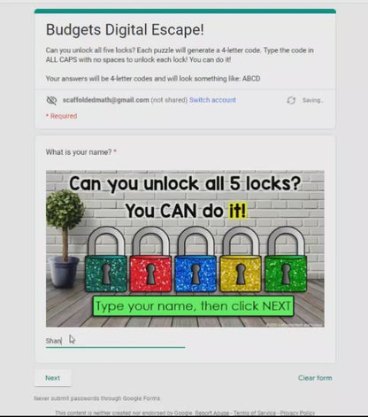 Calculating Budgets Math Escape Room Financial Literacy Activity