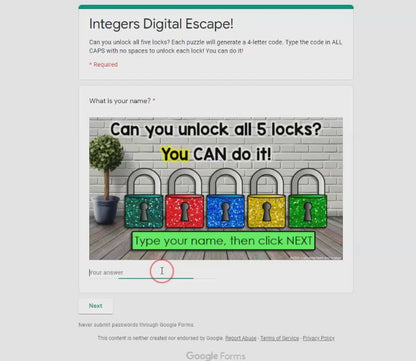 Digital Math Escape Room Activity Bundle for Middle School