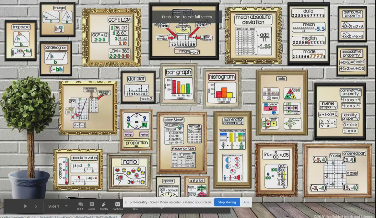 6th Grade Math Vocabulary Word Wall – Scaffolded Math Shop
