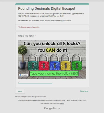 Rounding Decimals Digital Math Escape Room