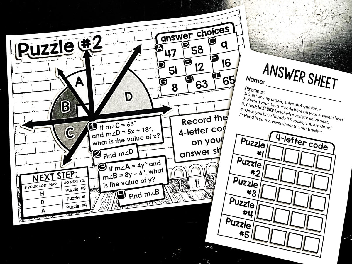 Digital Math Escape Room Activity Bundle for Middle School