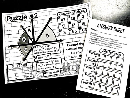 Digital Math Escape Room Activity Bundle for Middle School