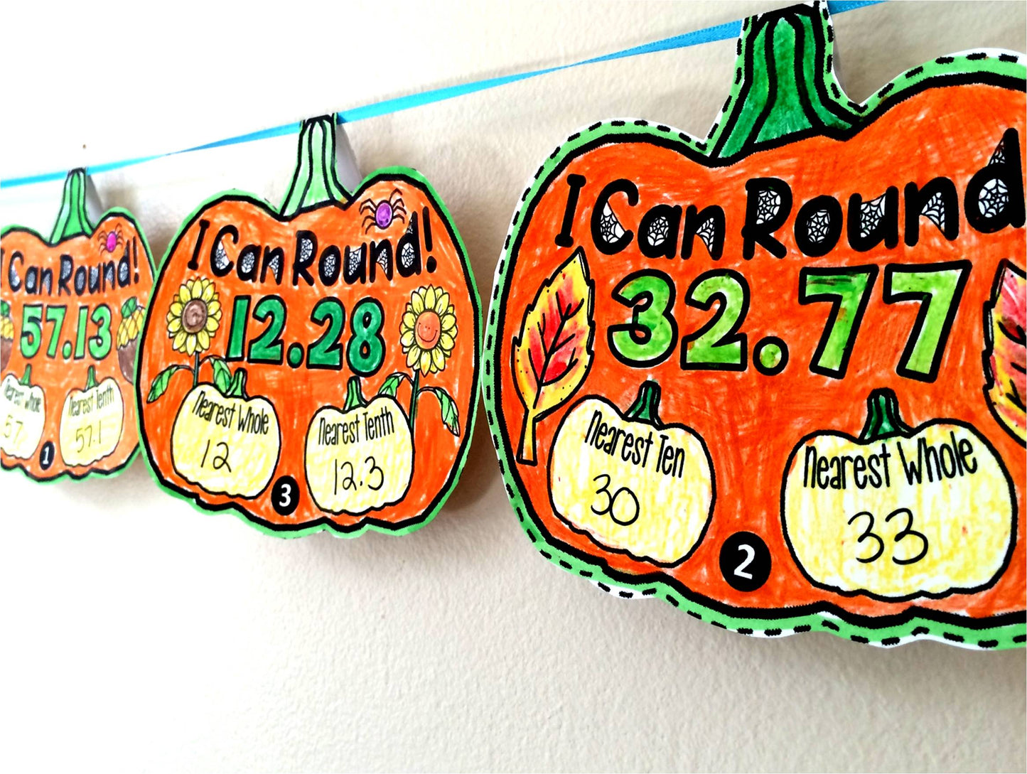 Pumpkin Rounding Decimals Fall Place Value Math Pennant