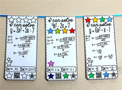 Quadratic Formula Math Pennant Activity