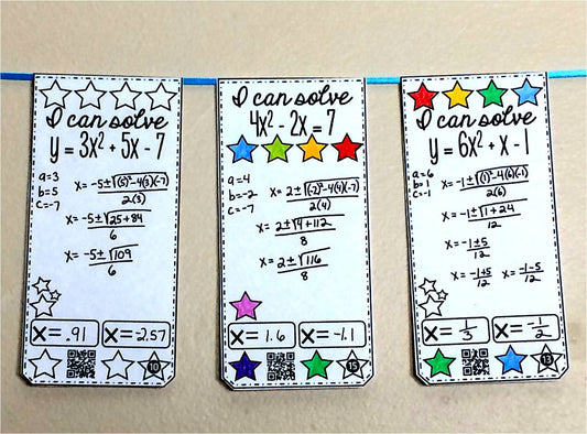 Quadratic Formula Math Pennant Activity