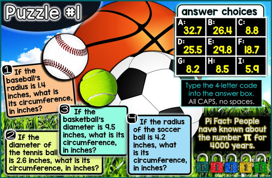 Pi Day Digital Math Escape Room Activity for Middle School