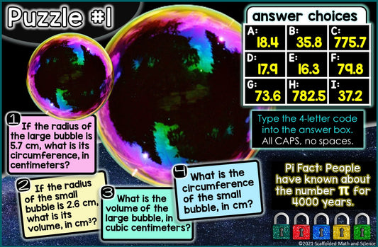 Pi Day Digital Math Escape Room Activity