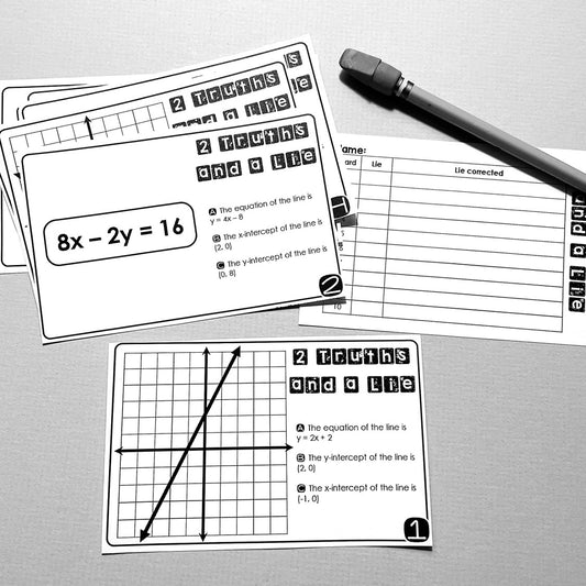"2 Truths and a Lie" Linear Equations Math Error Analysis Activity