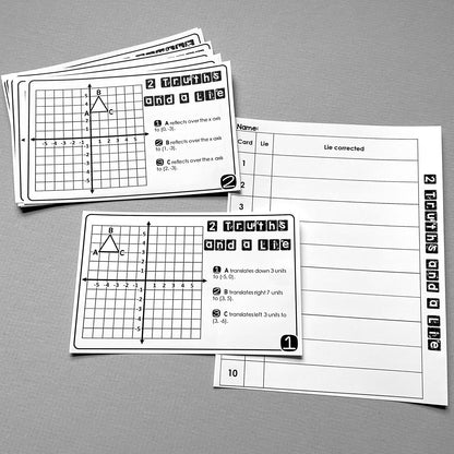 "2 Truths and a Lie" Geometric Transformations Math Error Analysis Activity