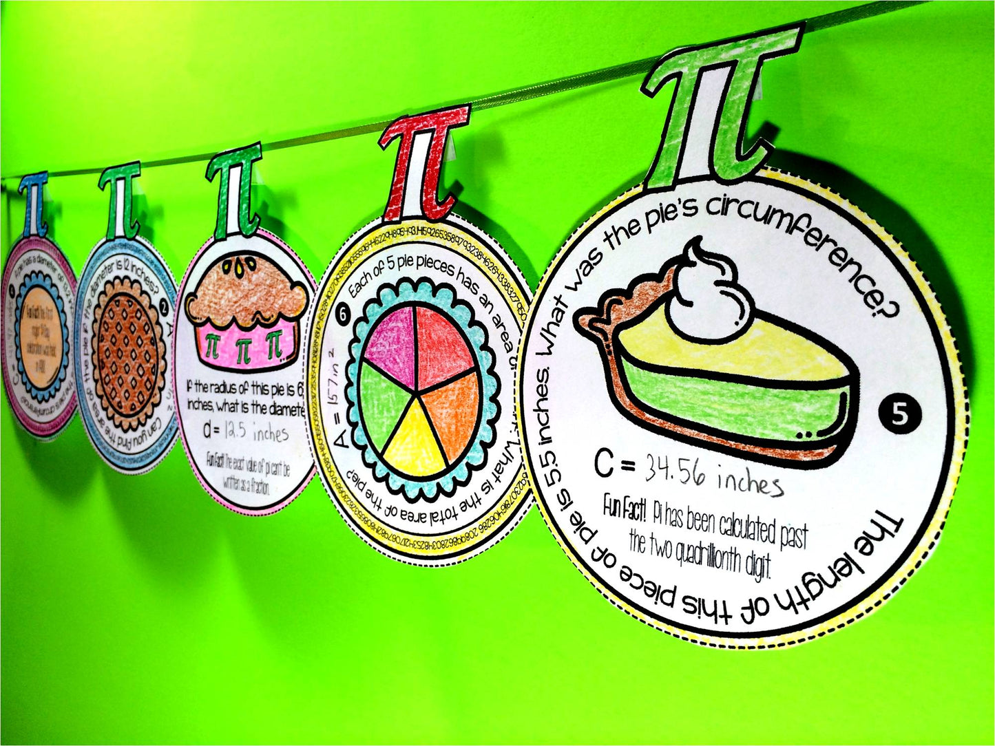 Pi Day Math Pennant Activity for Middle School Math