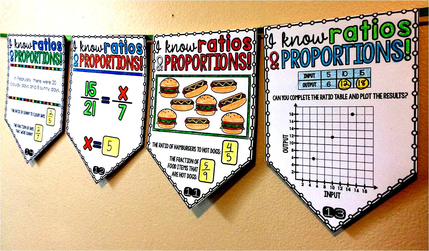 Ratios and Proportions Math Pennant Activity