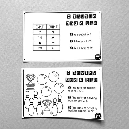 "2 Truths and a Lie" Ratios and Proportions Math Error Analysis Activity