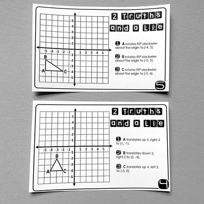 "2 Truths and a Lie" Geometric Transformations Math Error Analysis Activity