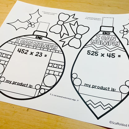 Christmas Multiplication Ornaments Winter Holiday Math Activity