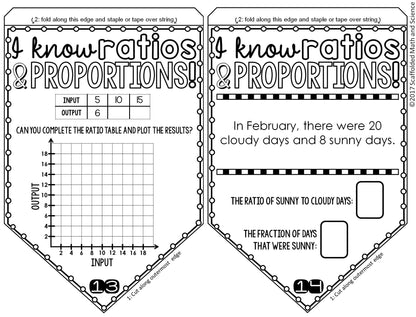 Ratios and Proportions Math Pennant Activity