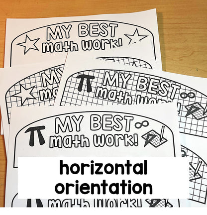 My Best Math Work! Student Work Toppers Bulletin Board & Classroom Door Display