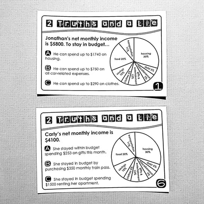 "2 Truths and a Lie" Budgeting Financial Literacy Error Analysis Activity