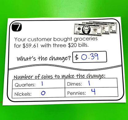 Making Change, Counting Money Task Cards Activity