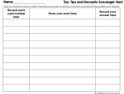 Free Percentages Scavenger Hunt Activity | Consumer Math | Financial Literacy