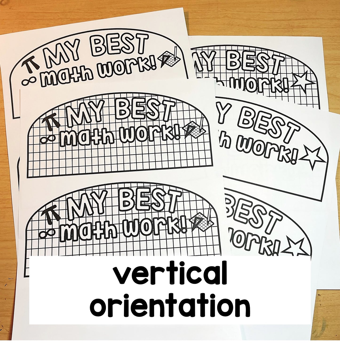 My Best Math Work! Student Work Toppers Bulletin Board & Classroom Door Display