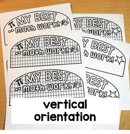 My Best Math Work! Student Work Toppers Bulletin Board & Classroom Door Display