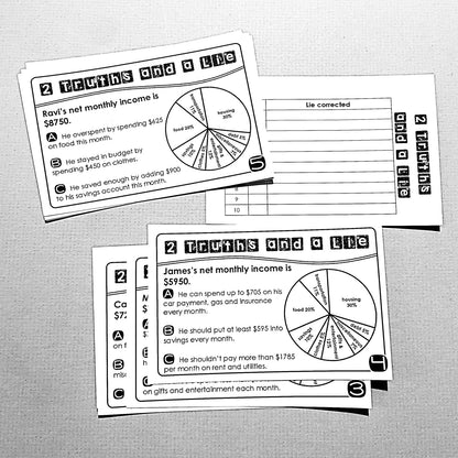 "2 Truths and a Lie" Budgeting Financial Literacy Error Analysis Activity