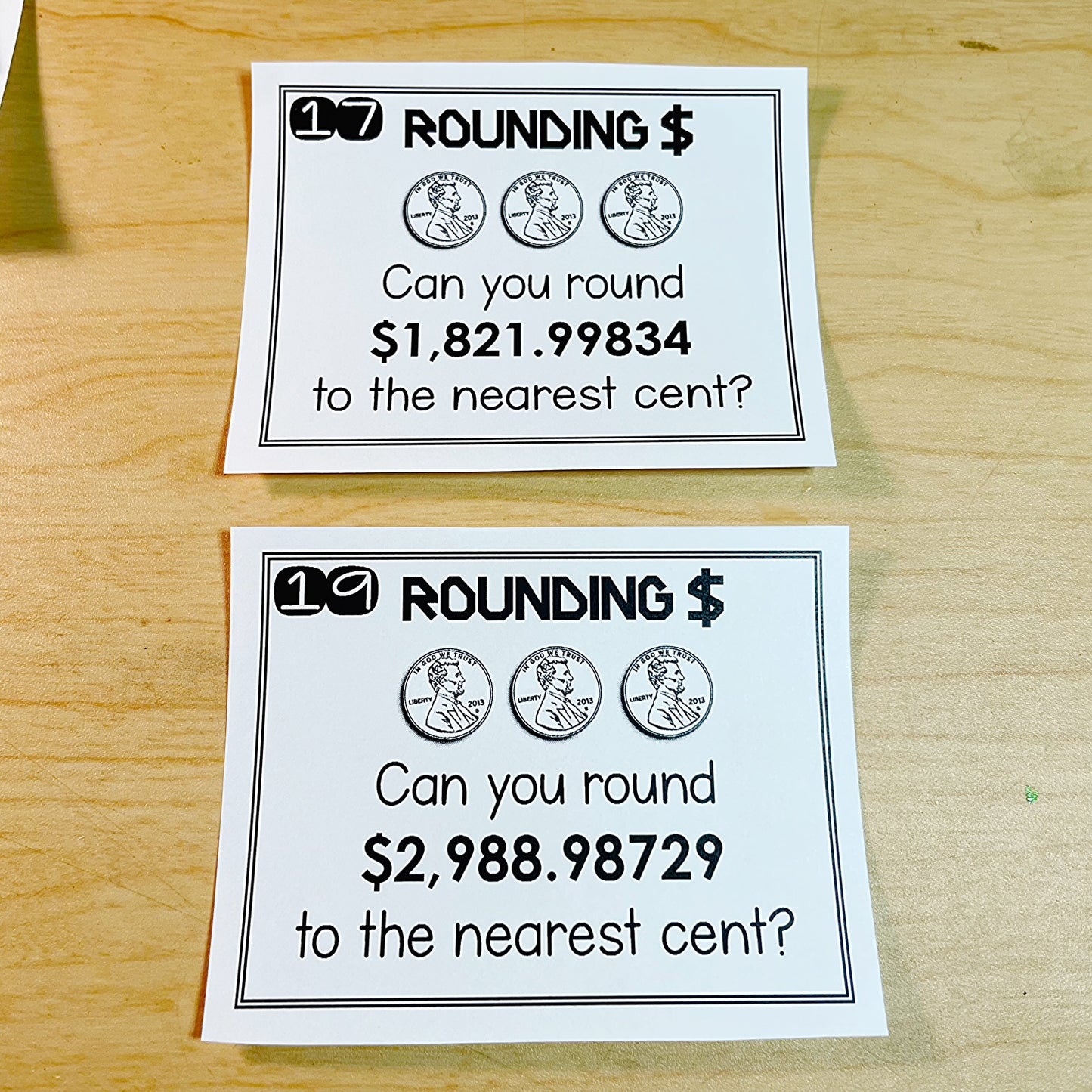 Rounding Money to the Nearest Cent/Hundredths Task Cards Activity