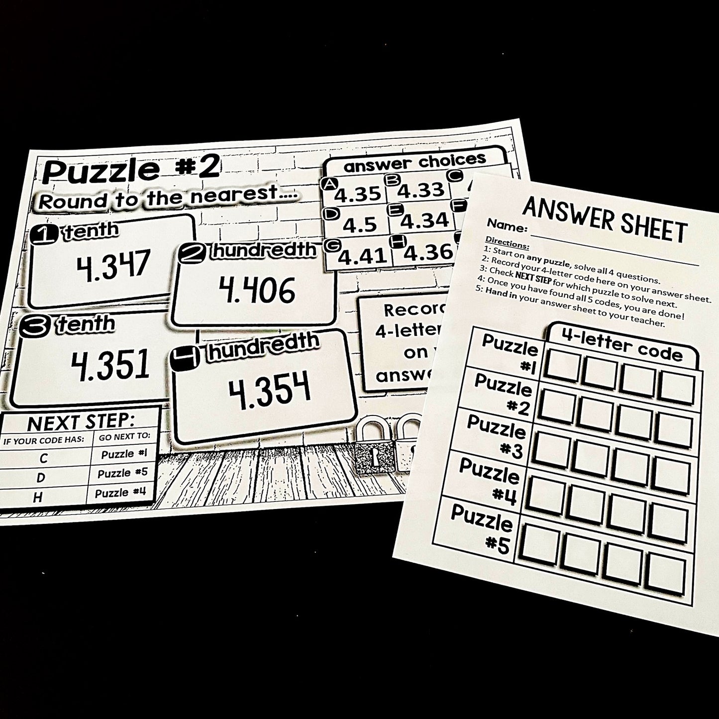 Rounding Decimals Digital Math Escape Room