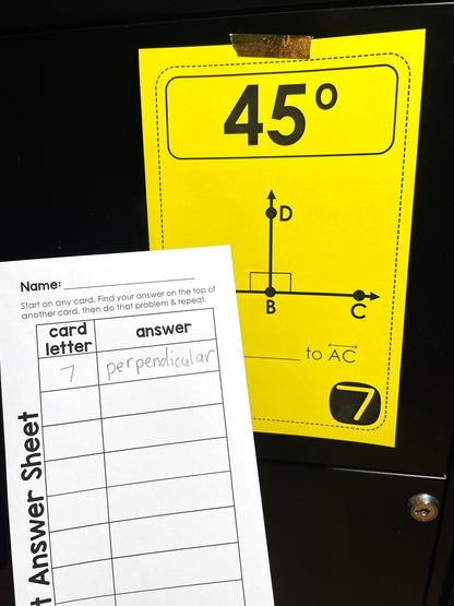Angle Pair Relationships Scavenger Hunt Activity