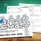 Editable New Years 2025 Algebra 1 Midterm Review Coloring Activity