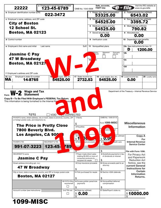 Tax Forms 1040, W-2, 1099, Schedule 1 Consumer Math Scavenger Hunt Activity