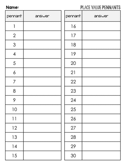 Place Value Math Pennant Activity | Into the Hundred Millions | No Decimals