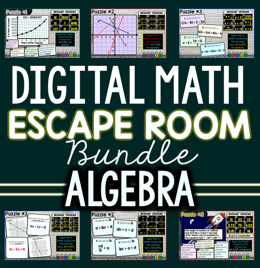 Digital Algebra Escape Room Bundle