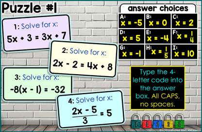 Algebra 1 Activities Bundle